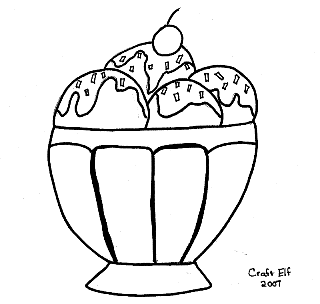 ice cream sundae coloring page